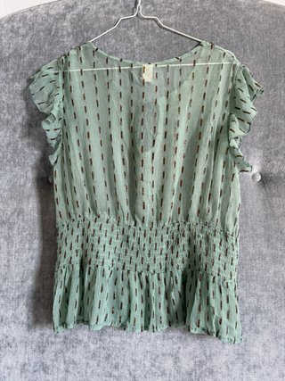 Blusa semitransparente con detalles dorados Nekane