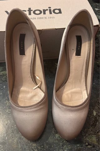 Zapatos Salón Zara Talla 37 Nude/Taupe