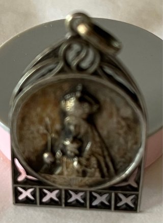 Medalla Plata Virgen Montserrat Gótica/Modernista