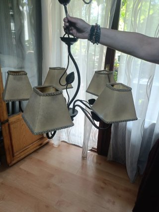 Lámpara de salón tela y metal