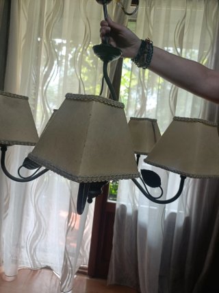 Lámpara de salón tela y metal