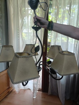 Lámpara de salón tela y metal
