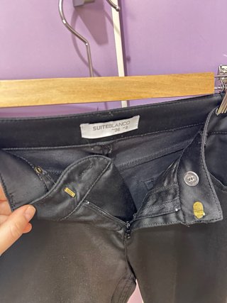 Pantalón vestir cuero negro talla 36