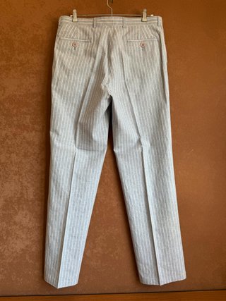 Traje completo lino azul celeste rayas T50 #24