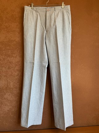 Traje completo lino azul celeste rayas T50 #24