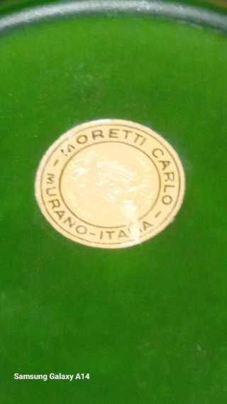 Vaso Murano Vetro Verde Anni '70