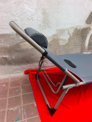 Hamaca Tumbona Plegable Gris 176cm