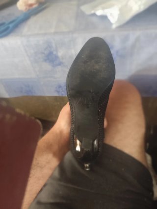 Botines tacón negros charol y ante