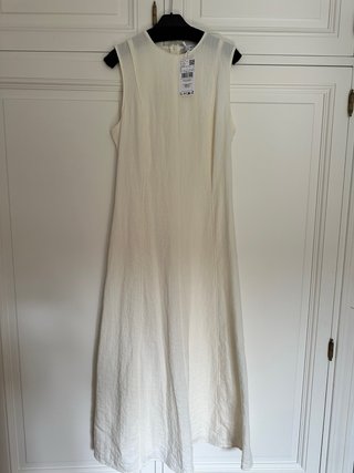 Vestido Mango Blanco Viscosa Talla S