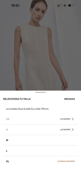 Vestido Mango Blanco Viscosa Talla S