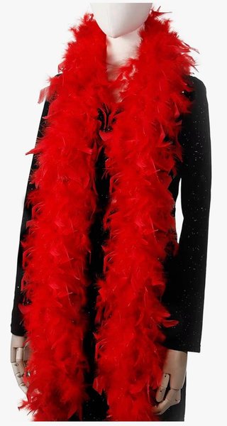 Disfraz Boa Plumas Rojas