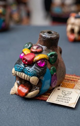 Silbato Sonido Jaguar Cerámica Artesanal