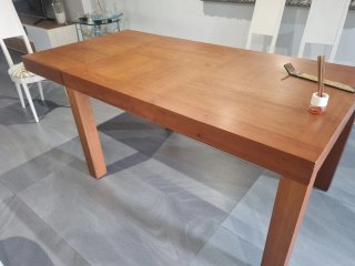 Mesa comedor madera cerezo 90x135 extensible 225