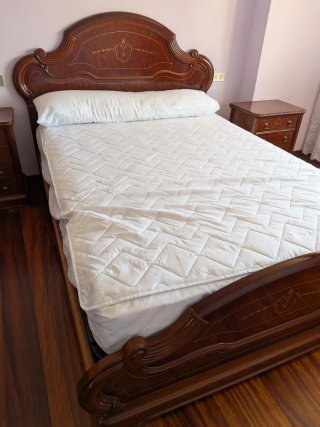 Cama Matrimonio Madera Diseño Clásico