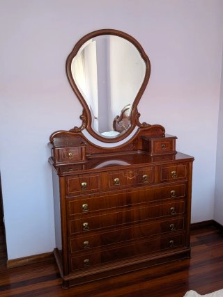 Cama Matrimonio Madera Diseño Clásico