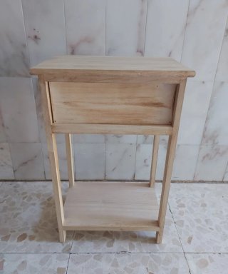 Mesita auxiliar madera rústica cajón