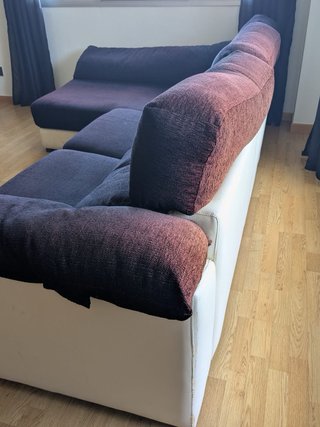 Sofá chaise longue grande, negro