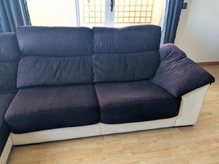Sofá chaise longue grande, negro