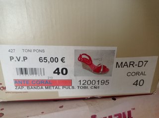 Alpargatas cuña Piel Coral Talla 40 Sin Estrenar