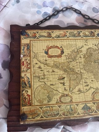Cuadro Mapa Mundo Vintage Madera