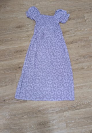 Vestido largo lila morado estampado
