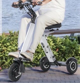 Triciclo Eléctrico Plegable Plata