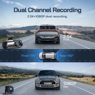 Cámara Coche 4K Frontal y Trasera con WiFi