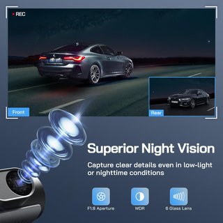 Cámara Coche 4K Frontal y Trasera con WiFi