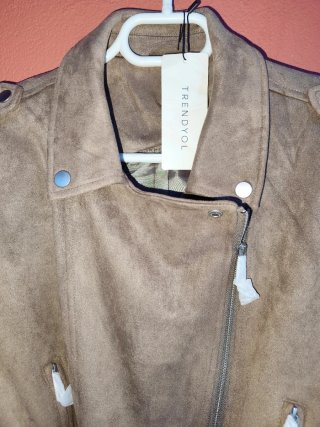 Chaqueta Biker Camel