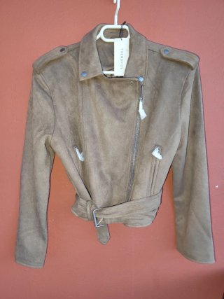 Chaqueta Biker Camel