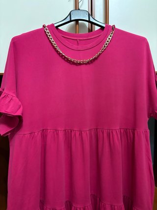 Vestito fucsia a balze  My Style taglia unica