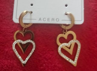 Pendientes estrella dorados con circonita