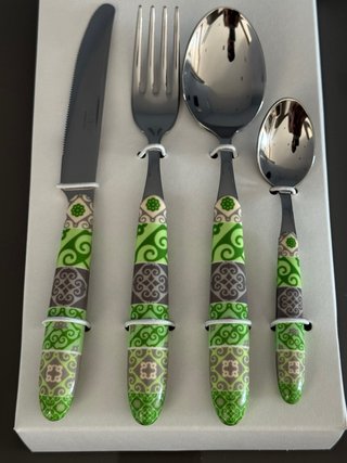 Set Posate Excelsa Maiolica Green 24 pezzi