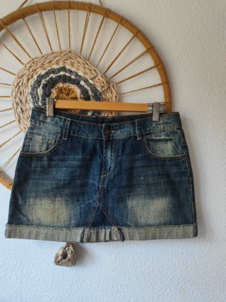 Minifalda vaquera Sisley azul