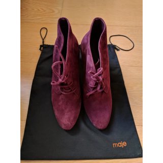 Botines de ante Maje, burdeos, talla 38