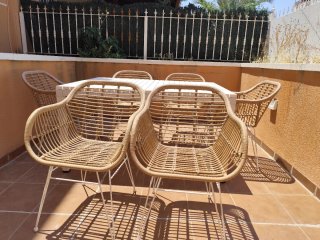 Conjunto 6 sillas jardín ratán