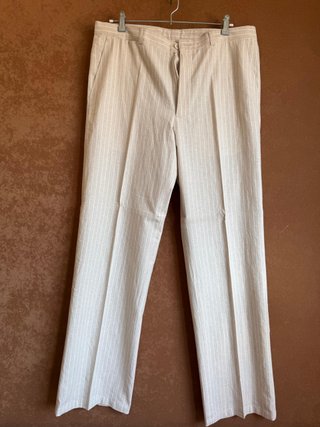 Traje completo lino beige rayas T52 #26
