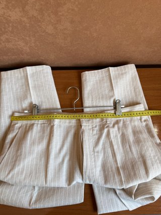 Traje completo lino beige rayas T52 #26