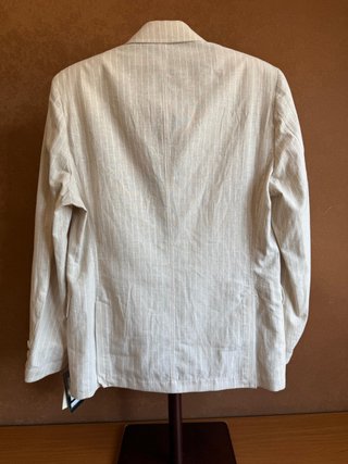 Traje completo lino beige rayas T52 #26