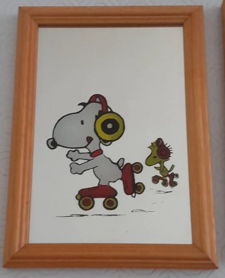 Quadretti Snoopy in Legno e Vetro