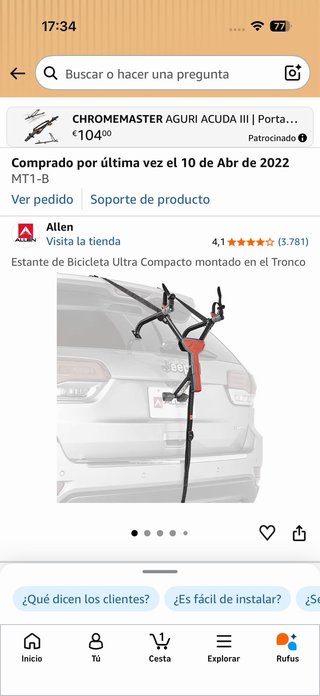 Portabicicletas Allen para Coche