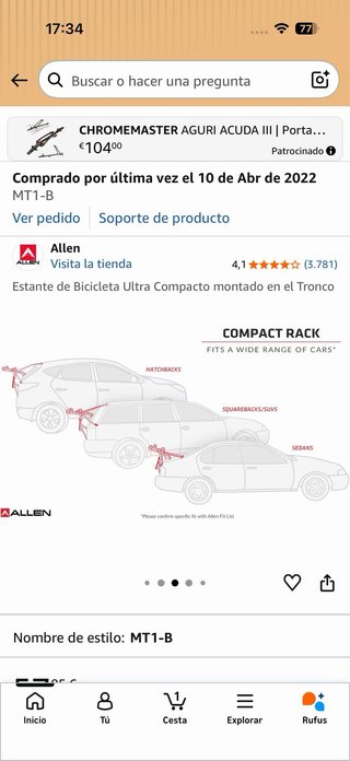 Portabicicletas Allen para Coche