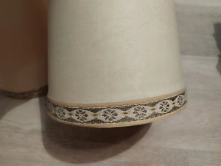 Pantallas lámpara mesita noche beige