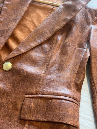 Giacca ecopelle marrone donna