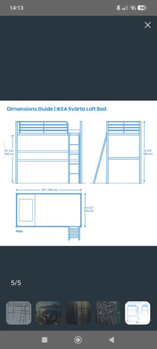 Litera Svarta Ikea con colchón