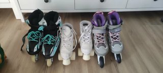 Patines en línea negros y turques Talla 34-36