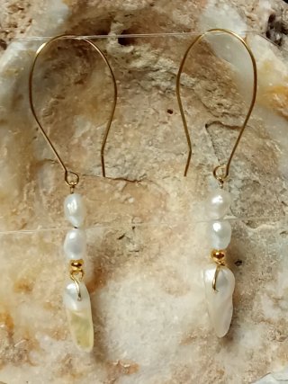 Pendientes Perlas Barrocas agua dulce Dientes Lobo