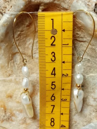 Pendientes Perlas Barrocas agua dulce Dientes Lobo