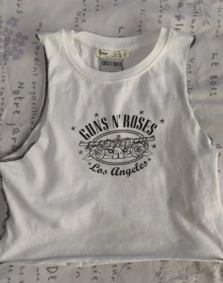Camiseta Guns N' Roses Pull&Bear Blanca XS