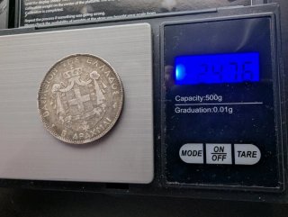 Grecia 5 Dracmas 1876 Plata